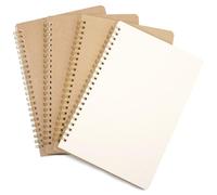 JIANTA Bloc de Notas Espiral A5, Pack de 4 Cuadernos Kraft A5, Rayado Punteado, 100 Páginas/50 Hojas, Bloc de Notas, Cuaderno de Bocetos, para Niños, Estudiantes, Jóvenes, Adultos(Puntos)