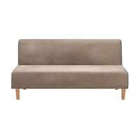 jianyana Funda de sofá cama de terciopelo de felpa sin brazos, 3 plazas, funda de sofá futón elástica más gruesa, antideslizante, elástica, plegable, sin reposabrazos, protector de muebles