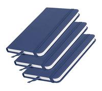 Jiawu 3 Cuadernos de Negocios de PU A6 con Correa de Tapa Dura y Marcador de Cinta, Bloc de Notas de Cuero Portátil para Oficina, Escuela, Hogar, Viajes, Escritura (BLUE)