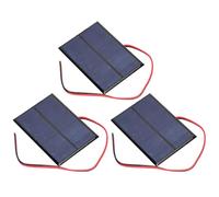 Jiawu 3 Paneles Solares Pequeños de 5 V, 200 MA, Placa de Módulo de Polisilicio con Cable Rojo Negro de 30 Cm, 1 W, 2 Mm, para Bricolaje, Juguetes Solares, Luces de Césped, Reemplazo del Cargador