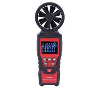 Jiawu Anemómetro Digital Portátil HT625B Medidor de Velocidad del Viento Medidor de Flujo de Aire con Probador de Temperatura y Humedad, Pantalla Retroiluminada, Rodamiento de Baja Fricción de 8