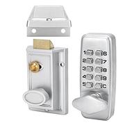 Jiawu Cerradura de Código Mecánico, Cerradura de Puerta con Botón sin Llave, de Contraseña Digital Impermeable de Aleación de Zinc con Diseño de Perno de Fijación Resistente, para Puertas de Madera