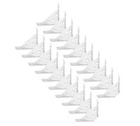 Jiawu Conector de Esquina para Muebles de Acero Inoxidable, 20 Unidades, Soportes de ángulo Trapezoidal para Madera, Soportes de Esquina con 150 Tornillos, de Estante Precisos de 90 Grados para