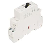 Jiawu Contactor de CA Doméstico de Carril DIN 2P 25A 220V 50Hz con Interruptor de Control Manual, 250VAC, Funcionamiento Silencioso por Debajo de 15dB, 75% de Ahorro de Energía (2NO)