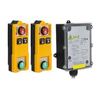 Jiawu Control Remoto Industrial Inalámbrico a Prueba de Agua para Grúas de Elevación, Grúas de Puente, IP68, Alcance de 100 M, Controlador Remoto de Grúa de 2 Botones, Carcasa de ABS (DC 24V)