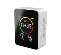 Jiawu Detector de CO2, No Requiere Calibración, Analizador Portátil de Calidad del Aire, Termohigrómetro Multifuncional con Pantalla LCD para el Hogar, Oficina, Invernadero, Almacén (WHITE)