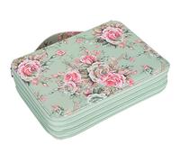Jiawu Estuche para Lápices de Rosas con 200 Ranuras, Portalápices con Cremallera de 4 Capas, Bolsillo de Almacenamiento de Papelería, Bolsa para Lápices de Arte de Gran Capacidad con Correa de Mano
