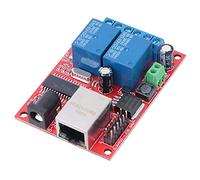 Jiawu Interruptor de Retardo de Placa de relé de 2 Vías LAN Ethernet de Control Industrial, Módulo DC5V-24V de Microcontrolador con Configuración de Red,