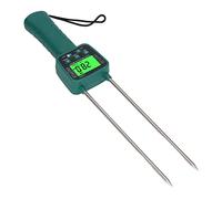 Jiawu Medidor de Humedad de Heno, Probador de Humedad Digital de Sonda de Doble Varilla de Alta Precisión, Medidor de de Grano con Transmisión de Voz para Heno de Trigo, Soja y 14 Cultivos