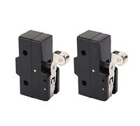 Jiawu Micro Interruptor de Límite 250VAC, Palanca de Rodillo 2 Pzas | Carcasa ignífuga de PP, conductor de latón, contacto de plata, NC NO, para cinta transportadora y ascensor