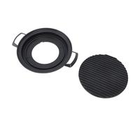Jiawu Mini Parrilla Japonesa Hibachi para Barbacoa, Parrilla Portátil Redonda de Carbón para Acampar, Picnic, Aleación de Aluminio, Alta Temperatura, Calefacción Uniforme para Cocinar Al Aire Libre
