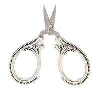 Jiawu Mini Tijeras de Bordado de Plata Antigua, Tijeras de Bolsillo Retro de Acero Inoxidable para Coser, Punto de Cruz, Manualidades, Corte de Hilo de Costura, 1,7x2,4 Pulgadas con Caja de Hierro