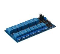 Jiawu Módulo de Relé de 16 Canales, Disparo por Nivel Bajo, 5V 12V 24V | Tablero de relé electromagnético con contactos AC250V 10A DC30V 10A, para AVR ARM PIC PLC y control doméstico inteligente