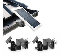 Jiawu Paquete de 2 Soportes de Canalón para Panel Solar, Soporte de Montaje de Aleación de Aluminio con de 360° + Inclinación de 180°, Adapta Al Panel Solar Ring/Arlo/Reolink