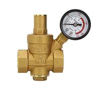 Jiawu Regulador de Presión de Agua de Latón DN20 Reductor Ajustable con Medidor de Calibre para Tubería de Entrada, Estructura de Pistón, Presión Máxima de 1,6 Mpa, Rango de 0,05-0,8 Mpa, Equipo de