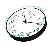 Jiawu Reloj de Pared Silencioso de 8 Pulgadas, Reloj Decorativo Redondo | Reloj de pared redondo moderno con cubierta de cristal, fácil de leer para el hogar, oficina, aula, dormitorio, baño,