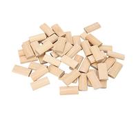 Jiawu Taco de Madera de Haya Maciza de 10 X 50 Mm, 50 Piezas de Bloque de Inserción de Madera para Empalme de Muebles, Tapón de Clavija de Espiga Plano y Delgado para Ingeniería de Marcos de