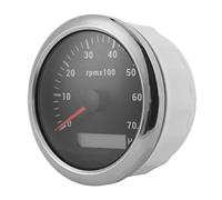 Jiawu Tacómetro, IP67 Impermeable 9-32V Tacómetro para Barcos de Amplio Voltaje, RPM con Retroiluminación Ajustable de 7 Colores para Automóviles Motores Barcos RVs Construcción de Yates (BLACK)