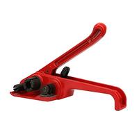 Jiawu Tensor de Flejado de Cinta Manual Herramienta Combinada sin Sello Roja para Cinta PET/PP de 16-19 Mm, Herramienta de Encuadernación de Corte y Sujeción en un Paso con Engranajes Profundos,