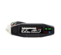 Jiawu Velocímetro Universal para Motocicleta, 6 Velocidades, 12000 RPM, MPH, LCD, Medidor Digital, Tacómetro, Odómetro para 2 Tiempos, 4 Tiempos, Individual, Doble, Cuatro Cilindros