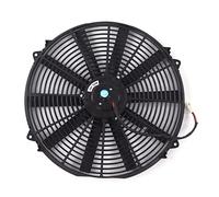 Jiawu Ventilador de Refrigeración de Radiador Eléctrico Universal, Delgado, 16 Pulgadas, 24V, 120W, de Vaivén, para Bahía de Motor de Coche, Camión, RV