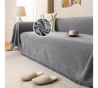 JIcloun Manta Cubre Sofa Extra Grande 180 x 340 cm, Gris 1 2 3 4 Plazas Impermeable Colcha Multiusos para Cubrir Sofá, Funda de Sofá, la Tela para el Sofá, Manta de Cama, Manta Fular