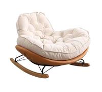 JIESOO Mecedora Tapizada Mecedora Terciopelo Piel Ciervo con Respaldo Alto,Sillas Mecedoras Modernas, Cómoda Silla Lateral for Dormitorio Sala Estar(Orange)