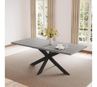 JIEXI Grupos de Comedor para 4-6 Personas, Mesa de Comedor Extensible con sillas, Moderna Mesa de Madera MDF Gris, Adecuada para salón, Cocina (Mesa de Comedor de 130-170 cm)