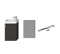 Jika Petit - Conjunto de mueble con lavabo, espejo e iluminación, gris H45J5141753011