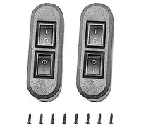 Jikoiuty Interruptor dúplex negro, interruptor basculante recto, adecuado para lámpara de escritorio de doble control
