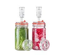 JILLMO Tarro de fermentación, tarro de fermentación de 1 litro con pesos de fermentación y esclusas, paquete de 2