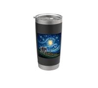 Jimothy Raccoon Starry Night Van Gogh Art Seattle Meme Vaso térmico de acero inoxidable de doble pared