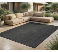 Jimri Alfombra para Interior y Exterior, Resistente a la Intemperie, para balcón, terraza, jardín, salón, Cocina, Resistente, Resistente a los Rayos UV y al Agua, tamaño 120 x 160 cm, Color Antracita