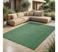 Jimri Alfombra para Interior y Exterior, Resistente a la Intemperie, para balcón, terraza, jardín, salón, Cocina, Resistente, Resistente a los Rayos UV y al Agua, tamaño 120 x 160 cm, Color Verde