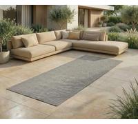 Jimri Alfombra para Interior y Exterior, Resistente a la Intemperie, para balcón, terraza, jardín, salón, Cocina, Resistente, Resistente a los Rayos UV y al Agua, tamaño 60 x 180 cm, Color Plateado