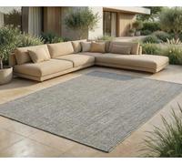 Jimri Alfombra para Interiores y Exteriores, Resistente a la Intemperie, para balcón, Patio, jardín, Sala de Estar, Cocina, Alfombra Duradera, resistenteagua, tamaño 120 x 160 cm, Color Plateado