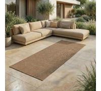 Jimri Alfombra para Interiores y Exteriores, Resistente a la Intemperie, para balcón, terraza, jardín, salón, Cocina, Resistente, Resistente a los Rayos UV y al Agua, tamaño 60 x 180 cm, marrón Topo