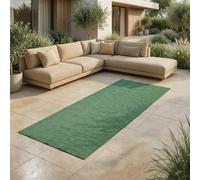 Jimri Alfombra para Interiores y Exteriores, Resistente a la Intemperie, para balcón, terraza, jardín, salón, Cocina, Resistente, Resistente a los Rayos UV y al Agua, tamaño 80 x 250 cm, Color Verde