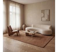 Jimri Fashion4Home Alfombra de Pelo Corto Liso para salón, habitación de los niños, Dormitorio, Estudio, Oficina, Pasillo y Cocina, Color marrón/Topo Tamaño: 160 x 230 cm