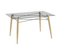 Jindo Mesa De Comedor De Cristal Templado De 6 Plazas 140x80x77cm