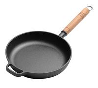 Jinfanshurich Sartén de hierro fundido con mango de madera extraíble, sartén de hierro fundido sin revestimiento, sartén de hierro fundido para todo tipo de cocinas, 23 - 29 cm, sartén redonda de