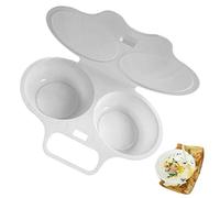 JINGAN Escalfador de Huevos Microondas, Hervidor de Huevos para microondas de Bricolaje de 2 cavidades, Herramienta de Huevo de Bricolaje para Ahorrar Tiempo, para Pan de Pita, Huevos fritos