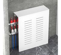 JINGJIAOPLSD Cubre Radiadores Blanco Cubiertas de Radiador de Tres Lados para el Hogar Estante para Mueble de Baño, Mueble de Suelo para Sala de Estar y Pasillo(40x60x15cm/15.8x23.6x5.9in)