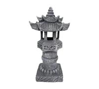 Jinhxofs Estatua Decorativa Solar para Jardín, Escultura de Resina, Farola China, para Patios Y Jardines Exteriores, 12.2 Cm X 12.2 Cm X 30.5 Cm