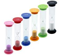 Jinlaili Coloridos relojes de arena 6 unidades, 30 seg, 1 min, 2 min, 3 min, 5 min y 10 min, pequeños para niños, reloj de arena, reloj de arena, reloj de arena, reloj de arena, reloj de huevos, reloj