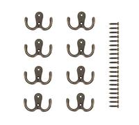 JINXM 8 Piezas Gancho de Metal Vintage Gancho de Aleación de Zinc Bronce Vintage Ganchos Percheros de Pared Gancho Perchas Vintage Colgadores con Tornillo Tornillos(Bronce)