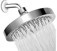 JINYOMFLY Alcachofa de Ducha con Brazo, Cabezal de Ducha Anticalcárea, Redondo Cabezal de Ducha Lluvia Exterior