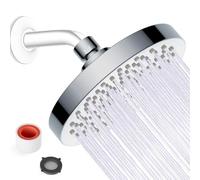 JINYOMFLY Cabezal Ducha Alta Presion, 15CM Alcachofa de Ducha Exterior, Alcachofa para Ducha de Jardin, Alcachofa Fijas de Ducha con Boquilla de Silicona Autolimpiante