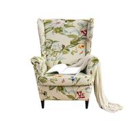 JinZao Funda Sillon Orejero 1 Plaza Ajustable, Fundas para Sillones Orejeros Elástica, Tejido Estampado De Poliéster, Suave, Transpirable, Resistente Al Polvo Y Lavable(A)