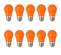 Jiotouhu Lámpara LED E27 3W,Naranja, Bombilla LED de repuesto para lámpara incandescente de 20W, lámpara de bajo consumo A50, no regulable, paquete de 10